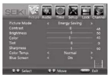 Seiki SE32HG - Navigating the On-screen Display - 1