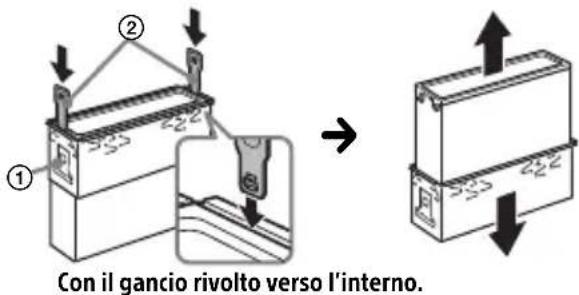 SONY CDXG1200U - Rimozione della staffa e della cornice protettiva - 2