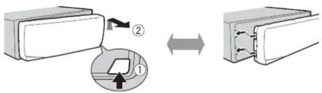 PIONEER MVH170UBG - Detaching the front panel - 1