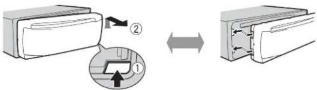 PIONEER DEH1700UBA - Detaching the front panel - 1