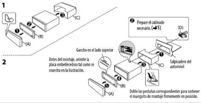 KENWOOD KDC120UG - Instalación de la unidad (montaje en el tablero) - 1