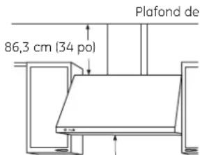 GE Cafe CV936MSS - Pour éviter les produits peu esthétiques, prévoyez installer la hotte à une hauteur permettant l'installation du couvre-conduit décoratif : - 4