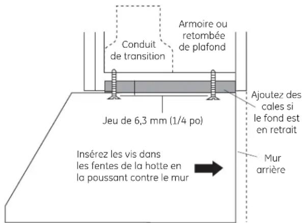 GE JV936DSS - Autre méthode de montage installation de la HOTTE sous une retombee de plafond ou une armoire - 4