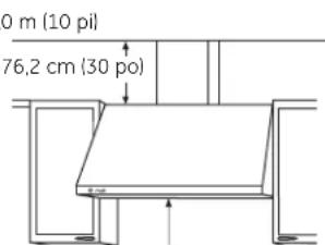 GE JV936DSS - Pour éviter les produits peu esthétiques, prévoyez installer la hotte à une hauteur permettant l'installation du couvre-conduit décoratif : - 6