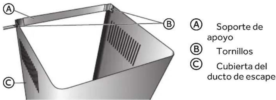 HAIER HCH3100ACS - PASO 3 - INSTALE EL SOPORTE DE LA CUBIERTA DEL DUCTO DE ESCAPE - 1