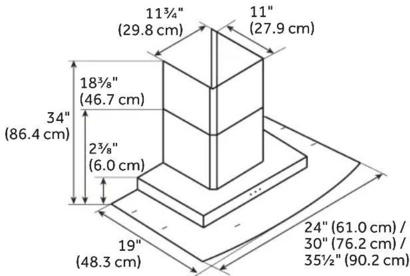HAIER HCH2100ACS - PRODUCT DIMENSIONS - 1