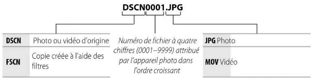 NIKON Coolpix S02 - Noms de fichiers - 1
