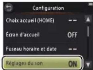 NIKON Coolpix S02 - Toucher:  Configuration  Reglages du son - 1