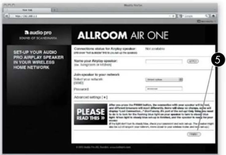 AUDIO PRO Allroom Air One - WIRELESS SETUP USING INTERNET BROWSER - 5