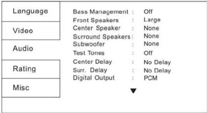 AEG DVD 4520 HDMI - AUDIO SETUP (CONFIG.AUDIO) - 1