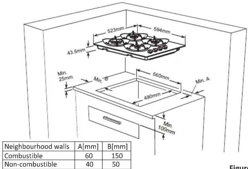 OCEANIC OCEACTG4FM - Installing your hob - 1