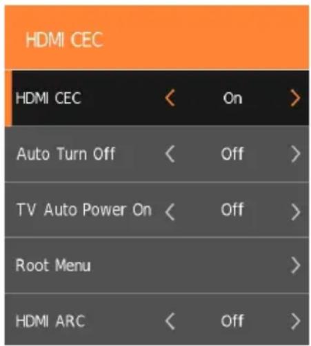AKAI ATE55D1044K - To use HDMI CEC function: - 1