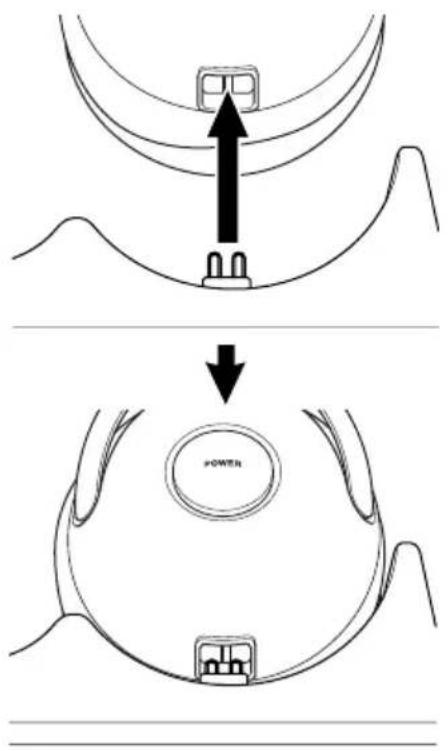 JVC HAW600RFG - Mettez le casque sur la station de base de façon que les bornes de charge sont solidement en contact. - 1