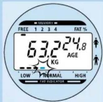 PHILIPS HF390 - Vücut yagi oranl serbest durumdaki tartim - 6
