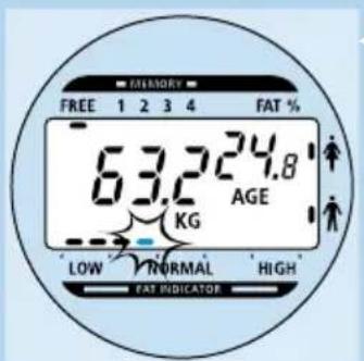 PHILIPS HF390 - Veiling med fettprosentmåling ved hjelp av personlige data fra minnet - 4