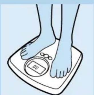 PHILIPS HF390 - Pesée avec le pourcentage du niveau de masse grasse en utilisant les valeurs personnelles de la fonction mémoire - 3