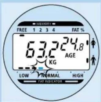 PHILIPS HF390 - Vejning incl. beregning af kroppens fedtprocent ved drug af memory-funktionen med personlige data - 4