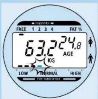 PHILIPS HF390 - Pesée avec le pourcentage du niveau de masse grasse sans valeurs personnelles - 6