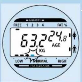 PHILIPS HF390 - Weighing with body fat percentage using personal data from the memory - 4