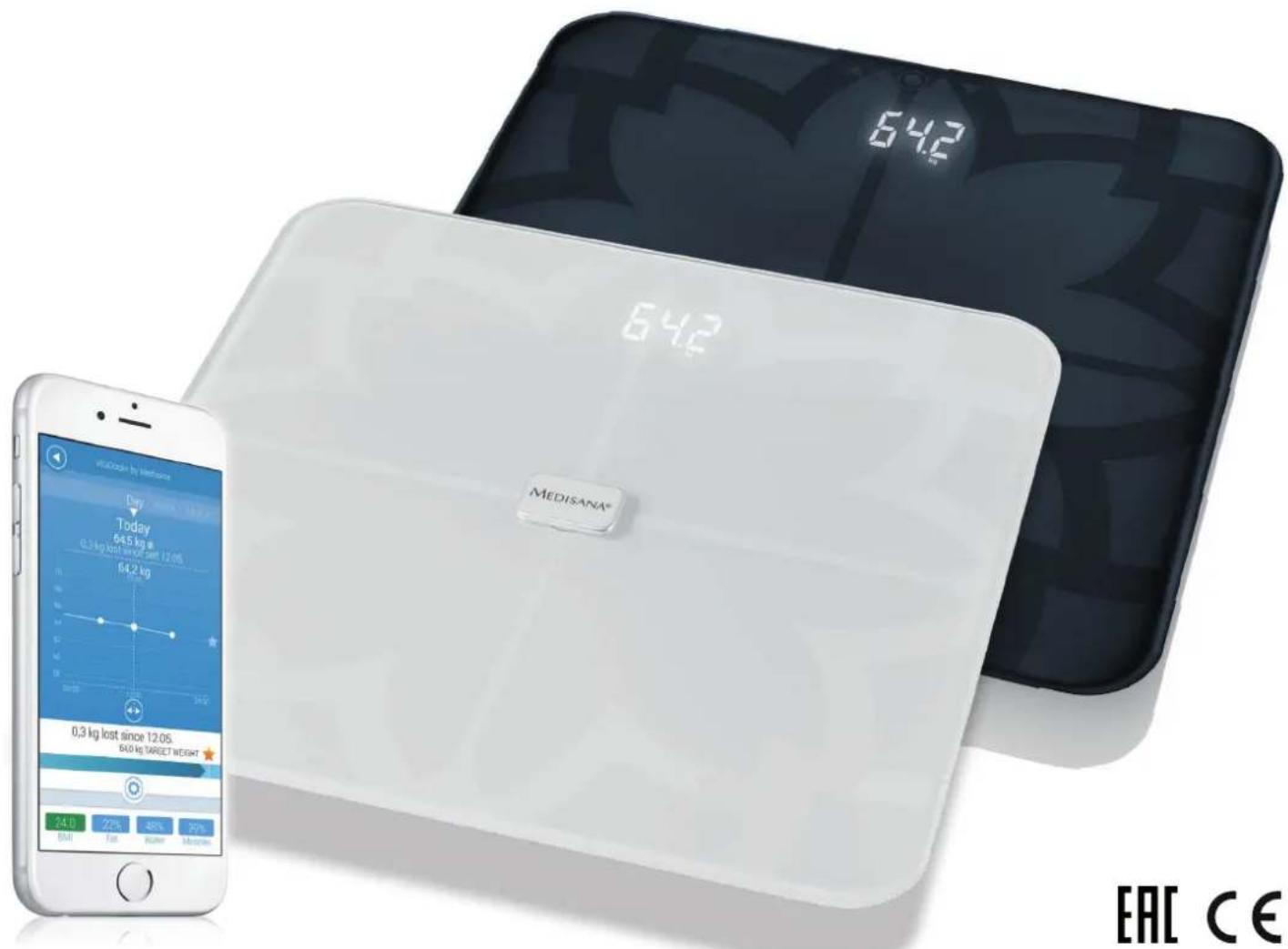 MEDISANA BS 440 Connect - Körperanalysewaage mit Zielfunktion Body Analysis Scale with Target Function - 1