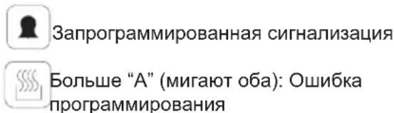 Запрограммированная сигнализация Больше "А" (мигают оба): Ошибка программирования