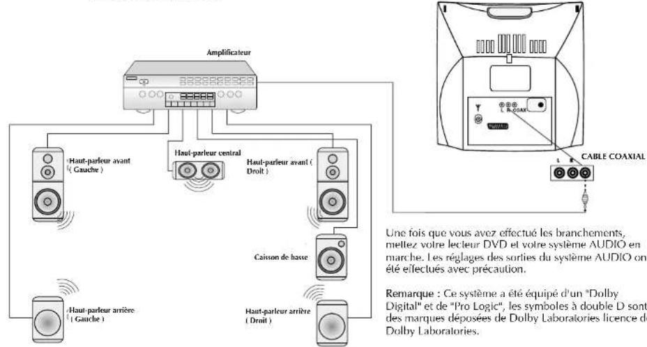 Finlux CT1412T DVD - Branchement de l'ampicatriceur numérique avec le décodeur AC-3 - 1