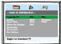 Finlux CTW2827TN DVD - REGLAGES DVD - 1