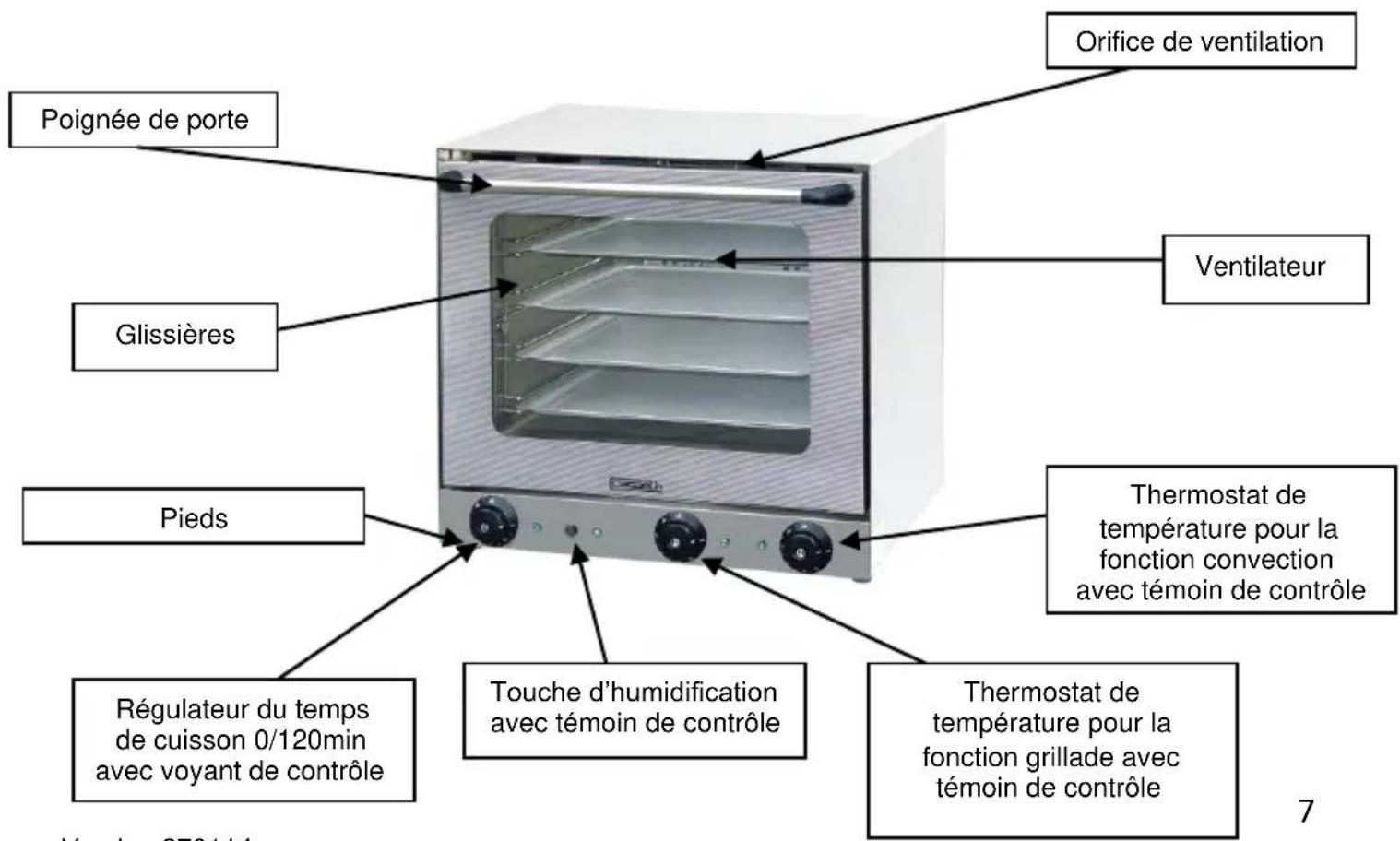 Casselin CFCV2 - Caractéristiques du four à convection CFCV2 - 1