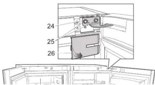 BRANDT BFU5456GB - Door position adjustment when planes A or C of the appliances are not level - 1