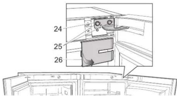 BRANDT BFU5456SW - Door position adjustment when planes A or C of the appliances are not level - 3