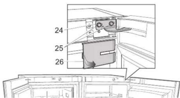 BRANDT BFU5636SX - Door position adjustment when planes A or C of the appliances are not level - 1