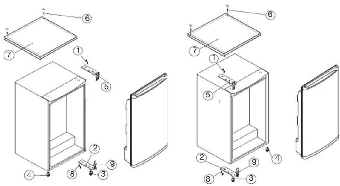 ETNA EVV1432WIT - Changing the side on which the door opens - 1