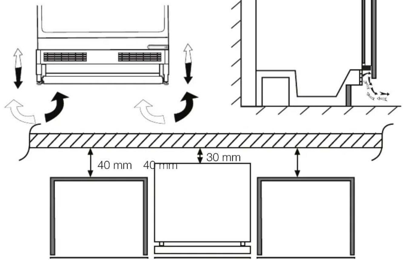 TEKA TGI2 120 D - Colocación del frigorífico bajo la encimera y ajuste de los pies - 1