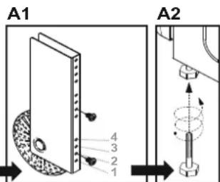 CANDY CCG5100SW1 - Roues ajustables et roues - 2