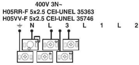 SCHOLTES CI 96I I S - 400V 2N~ H05RR-F 4x4 CEI-UNEL 35363 H05VV-F 4x4 CEI-UNEL 35746 - 2