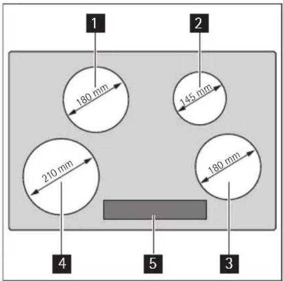 AEG-ELECTROLUX 88031 KMN - Cooking surface layout - 1