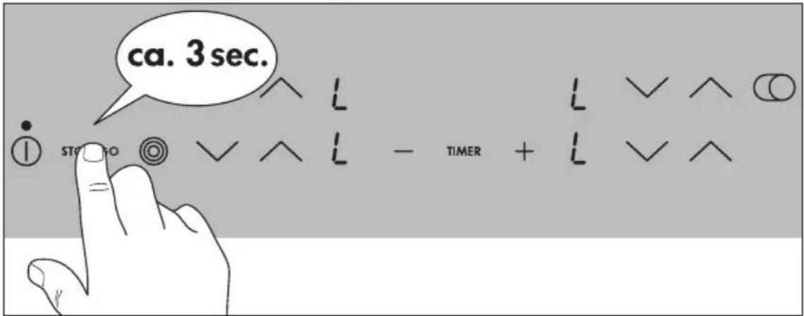 AEG-ELECTROLUX 76301 KF - Touch the sensor field for approx. three seconds. - 1