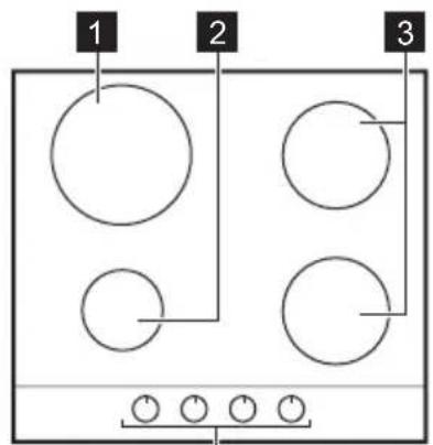 AEG-ELECTROLUX HG694340XB - Description de la table de cuisson - 1