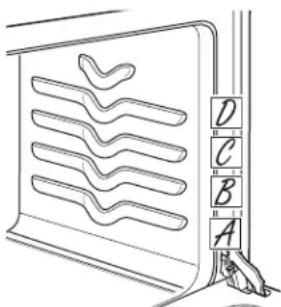 DANBY DR240WGLPC - POSITIONS DES GRILLES DU FOUR - 1