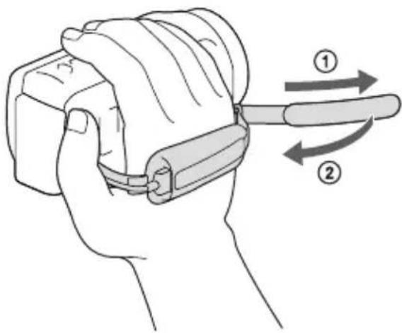 SONY HDRPJ430E - De handgreepband vastmaken - 1