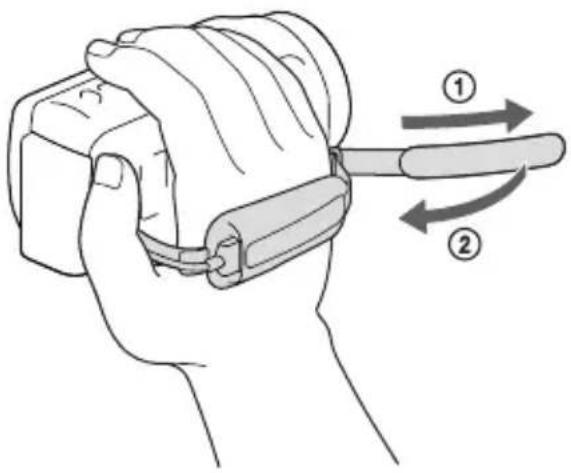 SONY HDRPJ430E - Para apertar a correia da pega - 1