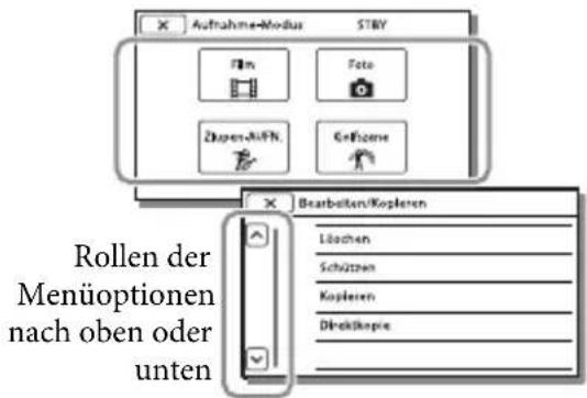 SONY HDRPJ430E - Verwenden der Menüs - 3