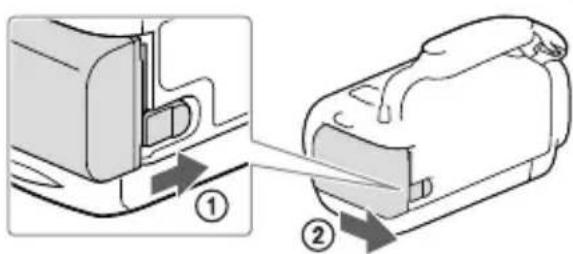 SONY HDRPJ430E - Per rimuovere la batteria - 1