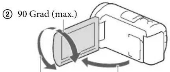 SONY HDRPJ430E - Einstellen des LCD-Bildschirmträgerwinkels - 1