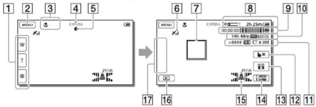 SONY HDRPJ430E - Para apresentar opções no ecrã LCD - 1