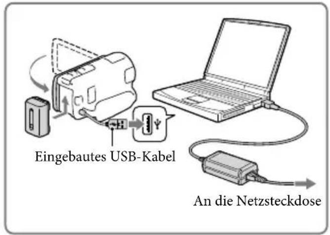 SONY HDRCX270E - Laden des Akkus über einen Computer - 1