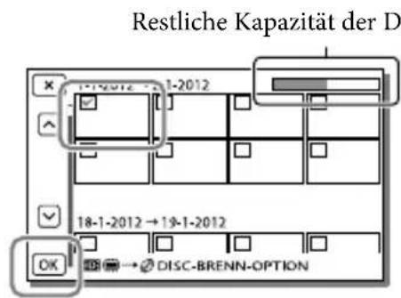 SONY HDRCX270E - Durchführung der [DISC-BRENN-OPT.] - 1