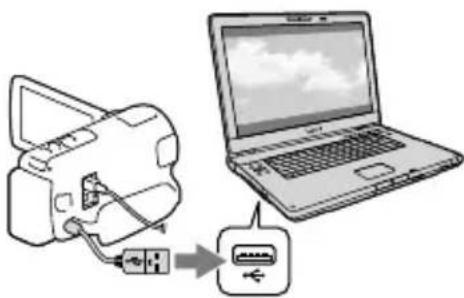 SONY HDRCX270E - Sluit de camcorder aan op de computer met de ingebouwde USB-kabel en selecteer dan [USB-aansluiting] op het LCD-schem van de camcorder. - 1