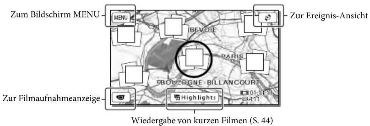 SONY HDRCX270E - Bildschirmanzeigen in der Kartenansicht - 1