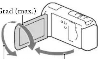 SONY HDRCX270E - Einstellen des LCD-Bildschirmträgerwinkels - 1